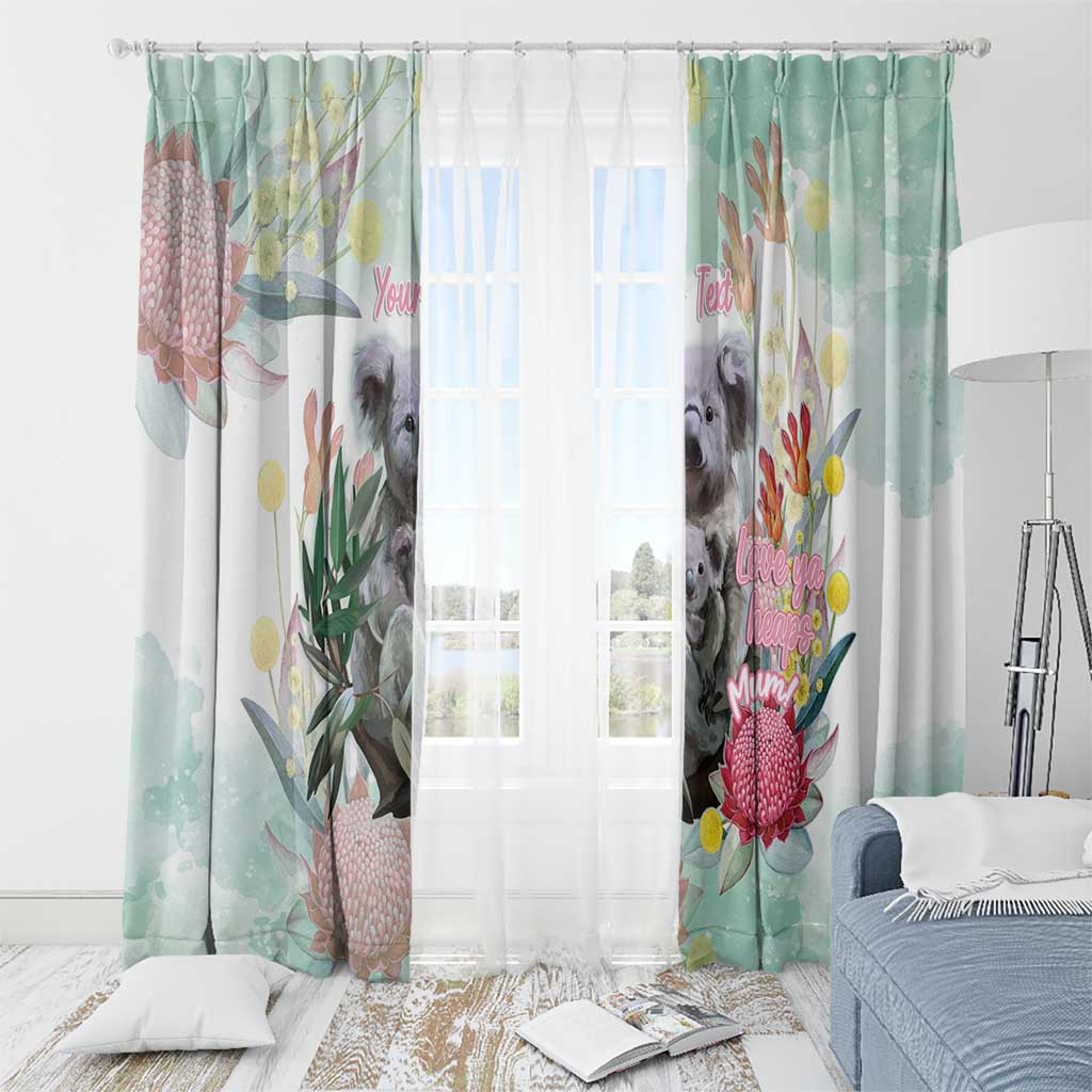 Koala Australia Mother's Day Personalised Window Curtain Love ya Heaps Mum Watercolor