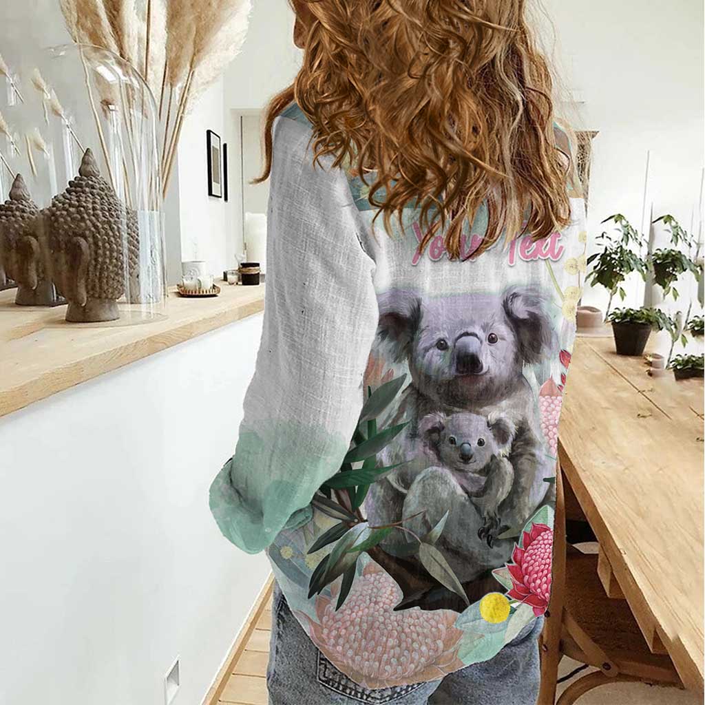 Koala Australia Mother's Day Personalised Women Casual Shirt Love ya Heaps Mum Watercolor