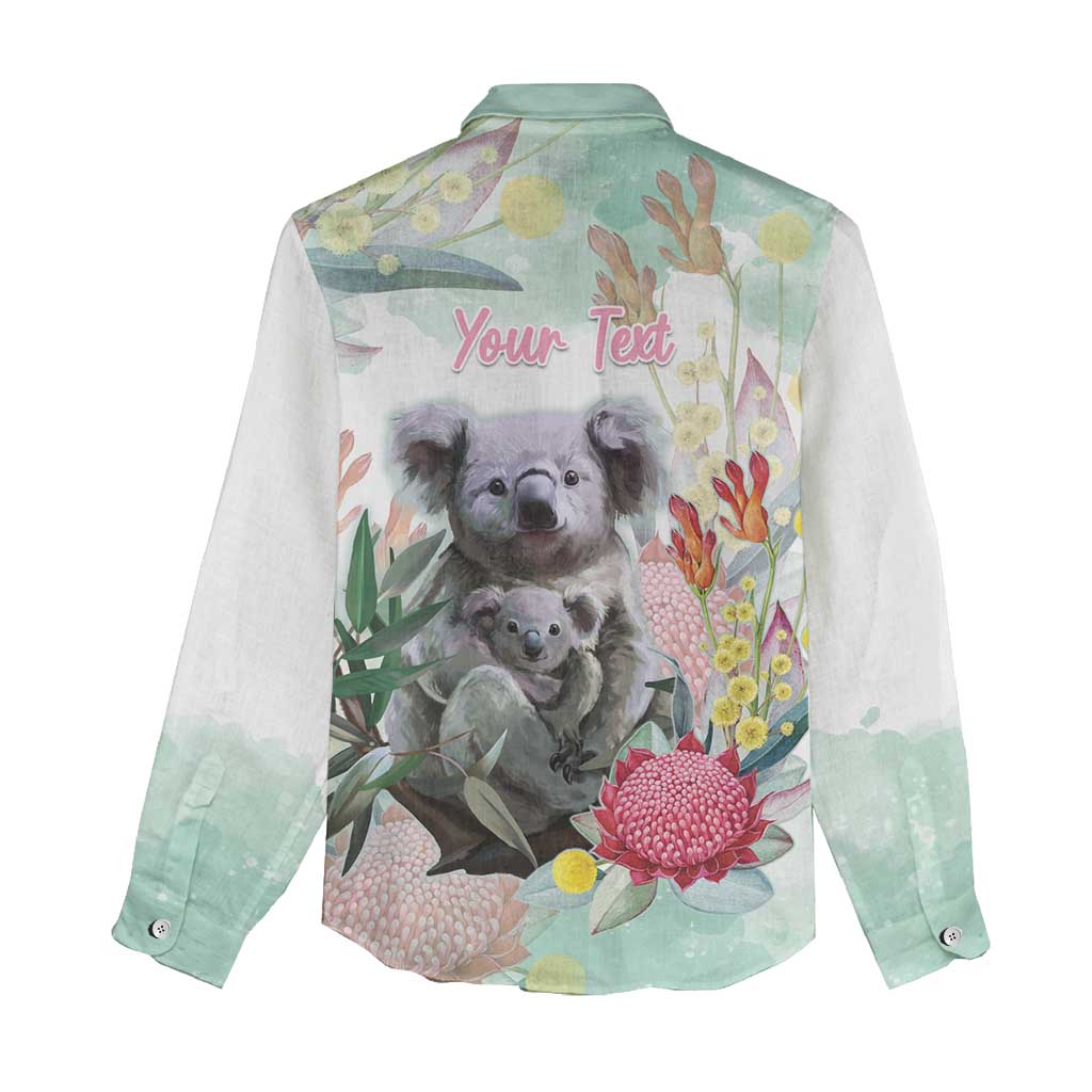 Koala Australia Mother's Day Personalised Women Casual Shirt Love ya Heaps Mum Watercolor