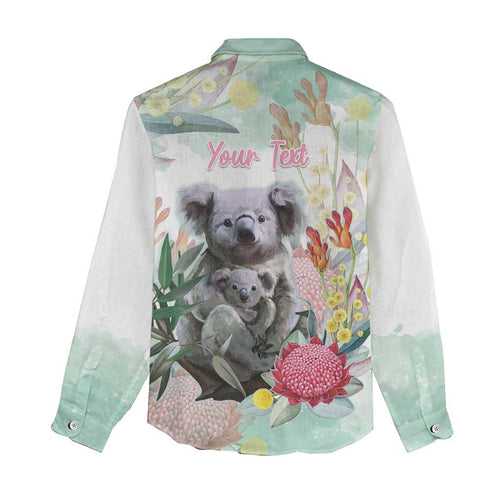 Koala Australia Mother's Day Personalised Women Casual Shirt Love ya Heaps Mum Watercolor