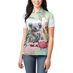 Koala Australia Mother's Day Personalised Women Polo Shirt Love ya Heaps Mum Watercolor