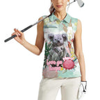 Koala Australia Mother's Day Personalised Women Sleeveless Polo Shirt Love ya Heaps Mum Watercolor