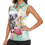 Koala Australia Mother's Day Personalised Women Sleeveless Polo Shirt Love ya Heaps Mum Watercolor