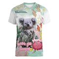 Koala Australia Mother's Day Personalised Women V-Neck T-Shirt Love ya Heaps Mum Watercolor