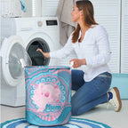 Koala Mum Australia Mother's Day Personalised Laundry Basket Pink and Blue Aboriginal Art
