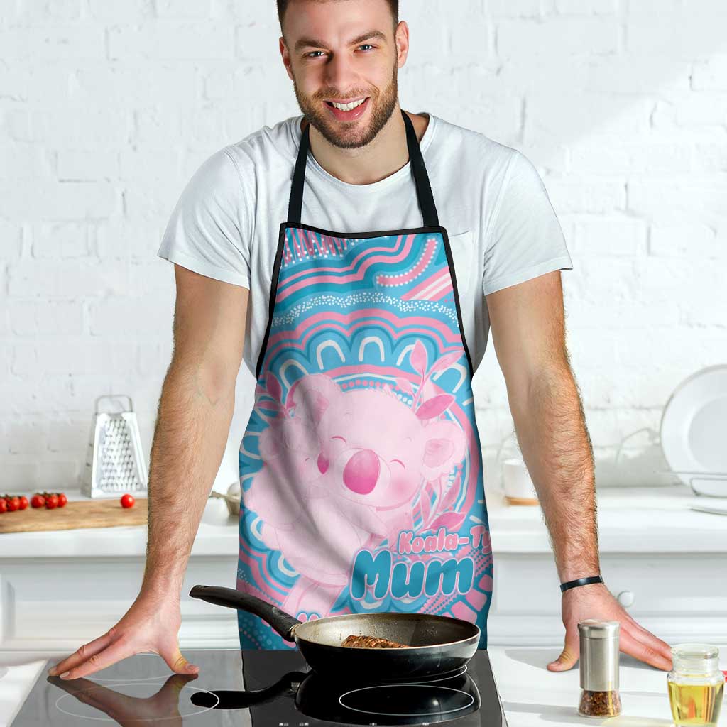 Koala Mum Australia Mother's Day Personalised Apron Pink and Blue Aboriginal Art