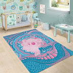 Koala Mum Australia Mother's Day Personalised Area Rug Pink and Blue Aboriginal Art