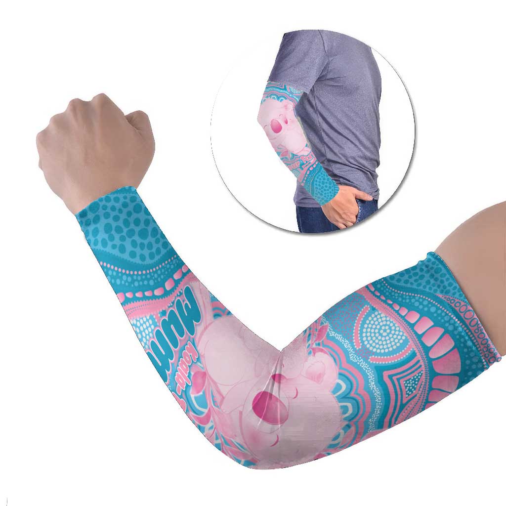 Koala Mum Australia Mother's Day Personalised Arm Sleeves Pink and Blue Aboriginal Art
