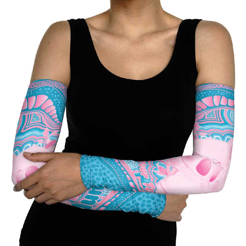 Koala Mum Australia Mother's Day Personalised Arm Sleeves Pink and Blue Aboriginal Art