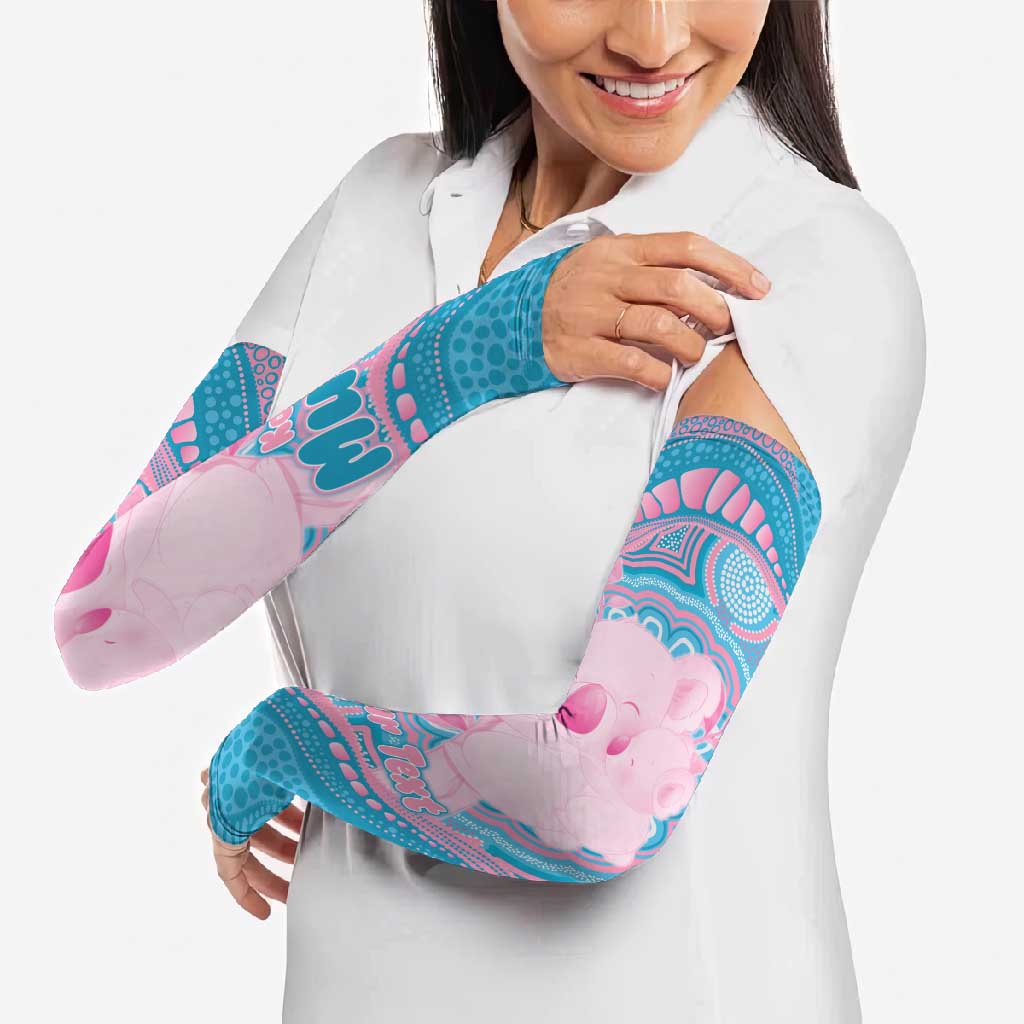 Koala Mum Australia Mother's Day Personalised Arm Sleeves Pink and Blue Aboriginal Art