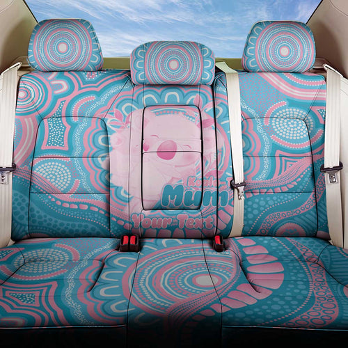 Koala Mum Australia Mother's Day Personalised Back Car Seat Cover Pink and Blue Aboriginal Art