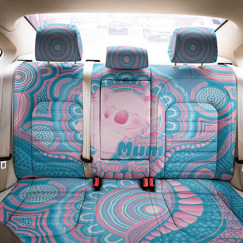 Koala Mum Australia Mother's Day Personalised Back Car Seat Cover Pink and Blue Aboriginal Art