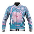 Koala Mum Australia Mother's Day Personalised Baseball Jacket Pink and Blue Aboriginal Art