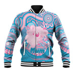 Koala Mum Australia Mother's Day Personalised Baseball Jacket Pink and Blue Aboriginal Art