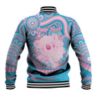 Koala Mum Australia Mother's Day Personalised Baseball Jacket Pink and Blue Aboriginal Art