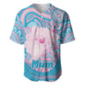 Koala Mum Australia Mother's Day Personalised Baseball Jersey Pink and Blue Aboriginal Art
