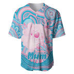 Koala Mum Australia Mother's Day Personalised Baseball Jersey Pink and Blue Aboriginal Art