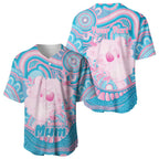 Koala Mum Australia Mother's Day Personalised Baseball Jersey Pink and Blue Aboriginal Art