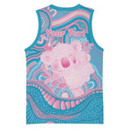 Koala Mum Australia Mother's Day Personalised Basketball Jersey Pink and Blue Aboriginal Art