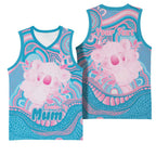Koala Mum Australia Mother's Day Personalised Basketball Jersey Pink and Blue Aboriginal Art