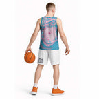 Koala Mum Australia Mother's Day Personalised Basketball Jersey Pink and Blue Aboriginal Art