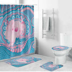 Koala Mum Australia Mother's Day Personalised Bathroom Set Pink and Blue Aboriginal Art
