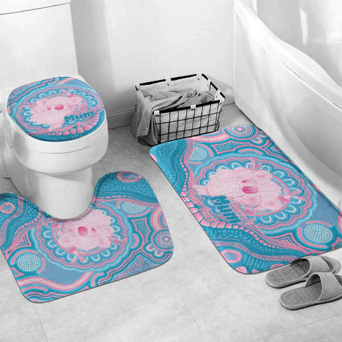Koala Mum Australia Mother's Day Personalised Bathroom Set Pink and Blue Aboriginal Art