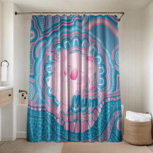 Koala Mum Australia Mother's Day Personalised Bathroom Set Pink and Blue Aboriginal Art
