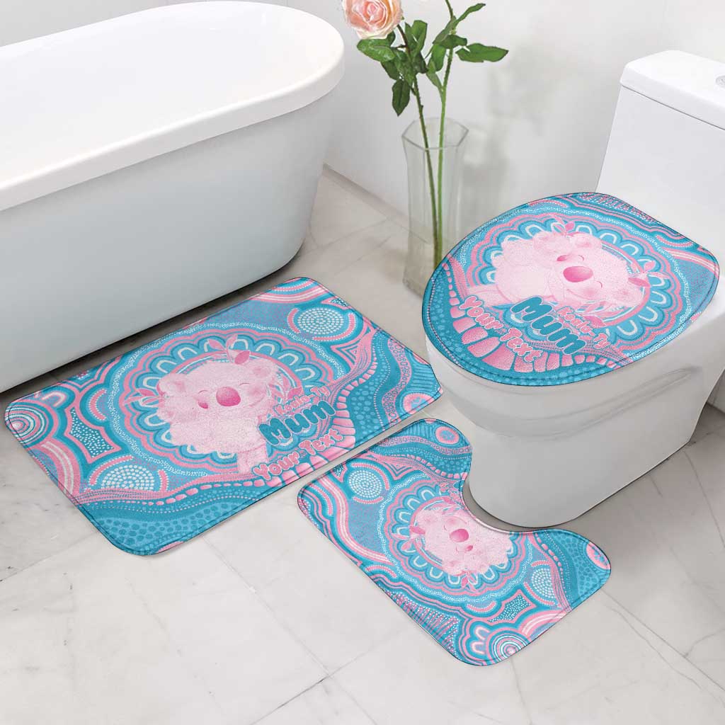 Koala Mum Australia Mother's Day Personalised Bathroom Set Pink and Blue Aboriginal Art