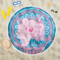 Koala Mum Australia Mother's Day Personalised Beach Blanket Pink and Blue Aboriginal Art
