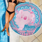Koala Mum Australia Mother's Day Personalised Beach Blanket Pink and Blue Aboriginal Art