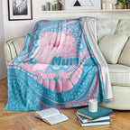 Koala Mum Australia Mother's Day Personalised Blanket Pink and Blue Aboriginal Art