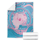 Koala Mum Australia Mother's Day Personalised Blanket Pink and Blue Aboriginal Art