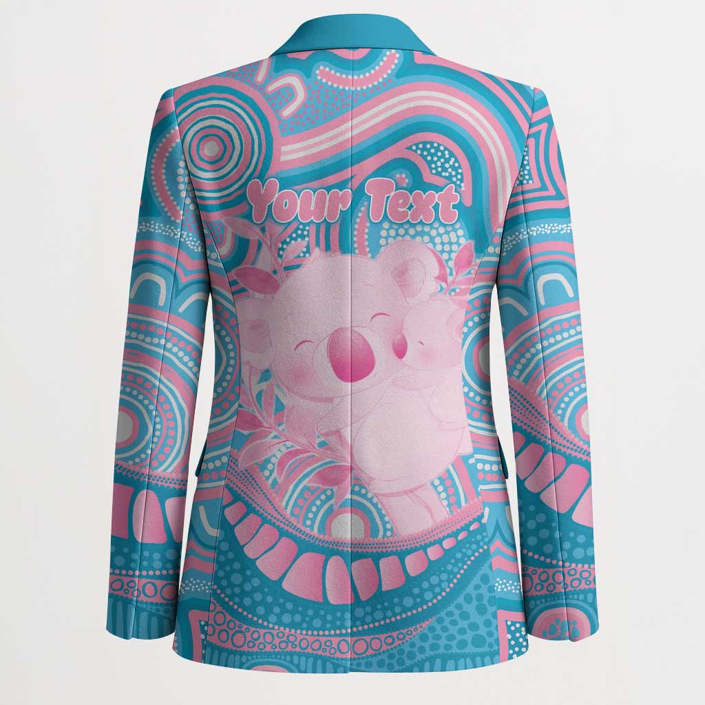 Koala Mum Australia Mother's Day Personalised Blazer Pink and Blue Aboriginal Art