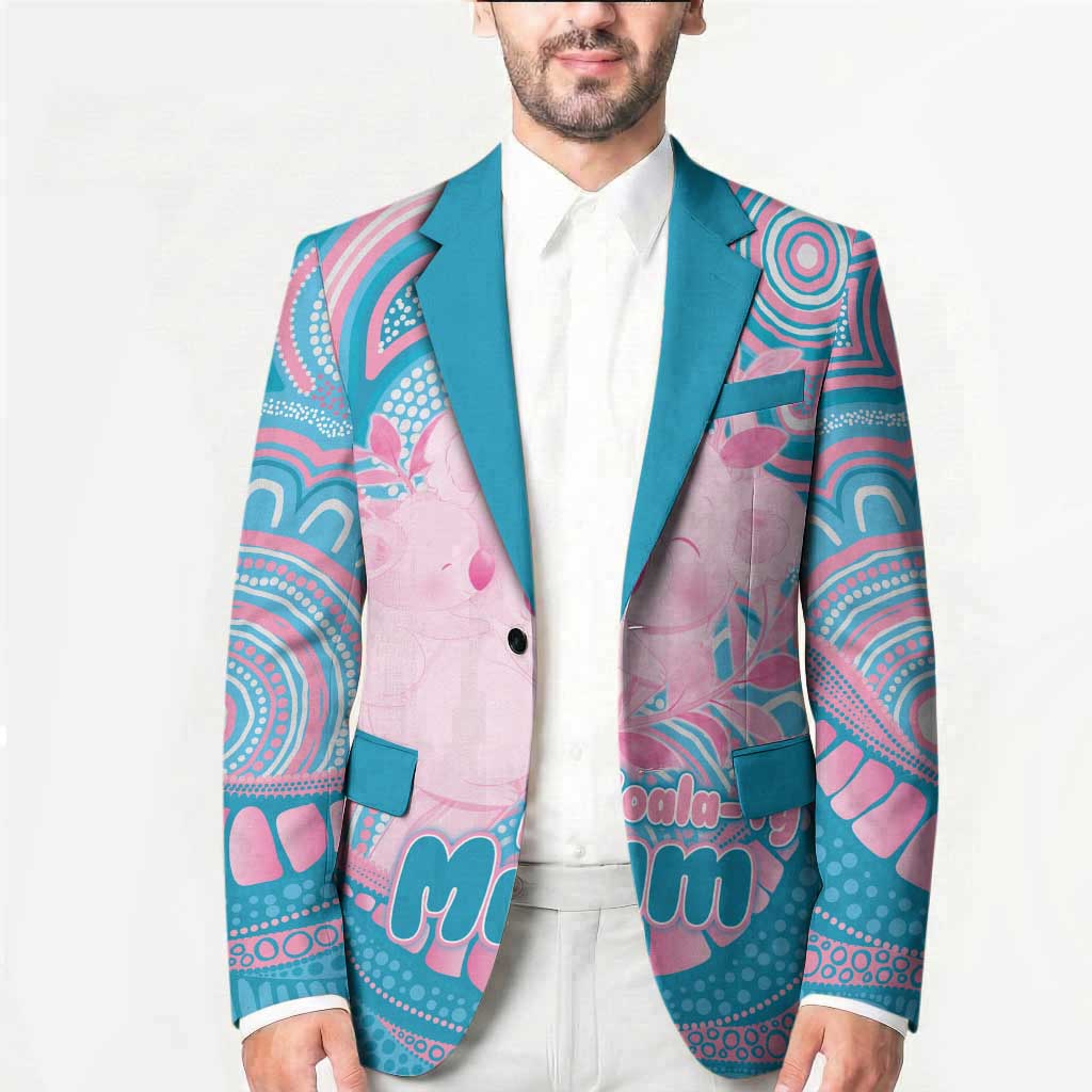 Koala Mum Australia Mother's Day Personalised Blazer Pink and Blue Aboriginal Art