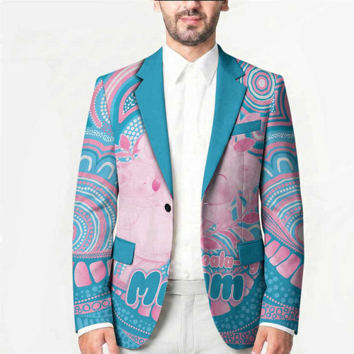 Koala Mum Australia Mother's Day Personalised Blazer Pink and Blue Aboriginal Art