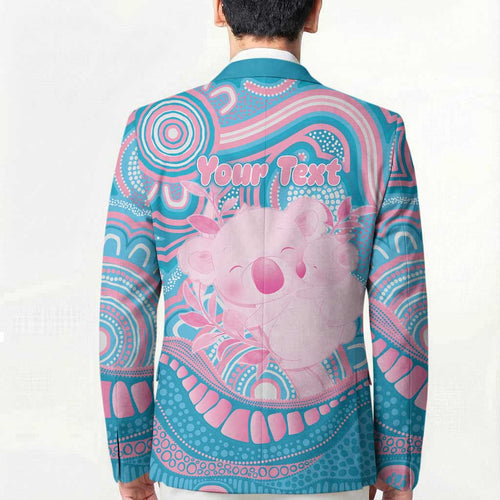 Koala Mum Australia Mother's Day Personalised Blazer Pink and Blue Aboriginal Art