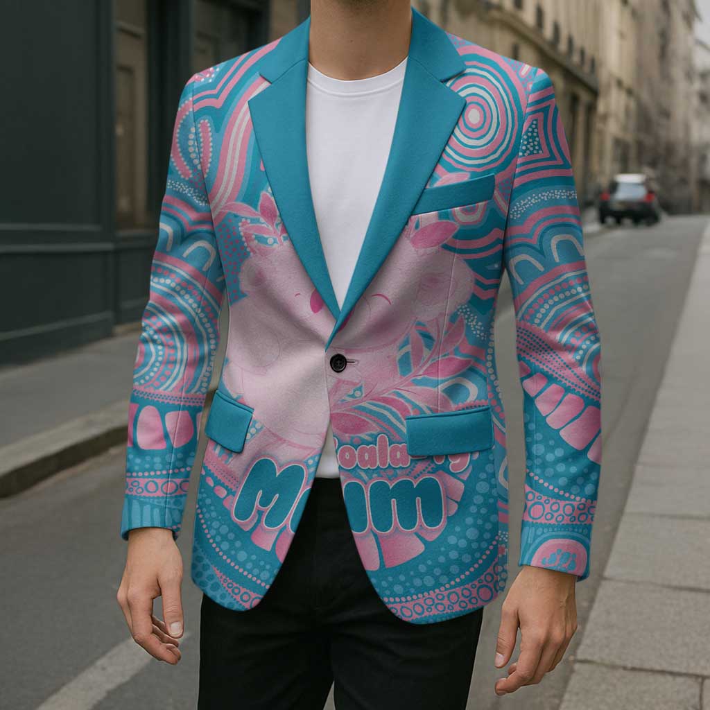 Koala Mum Australia Mother's Day Personalised Blazer Pink and Blue Aboriginal Art