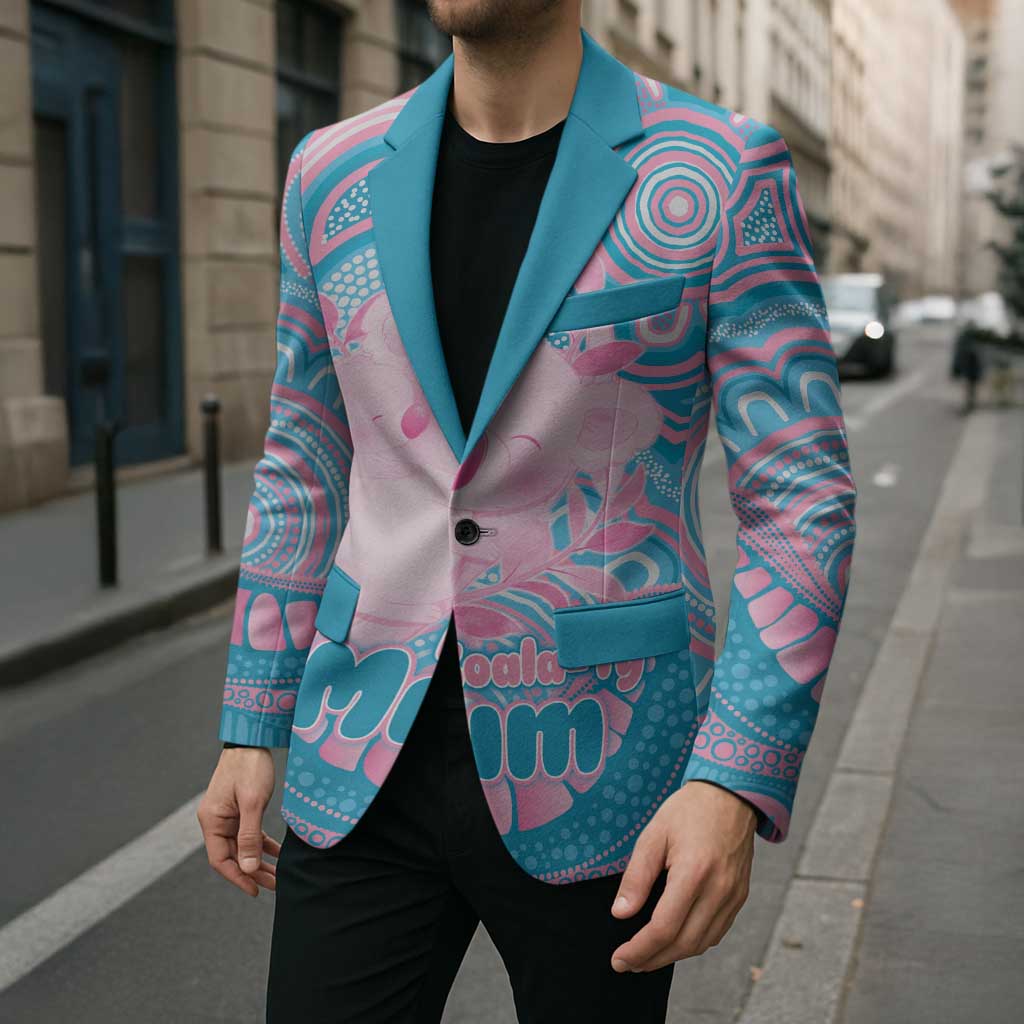 Koala Mum Australia Mother's Day Personalised Blazer Pink and Blue Aboriginal Art