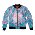 Koala Mum Australia Mother's Day Personalised Bomber Jacket Pink and Blue Aboriginal Art
