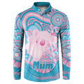 Koala Mum Australia Mother's Day Personalised Button Sweatshirt Pink and Blue Aboriginal Art