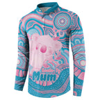 Koala Mum Australia Mother's Day Personalised Button Sweatshirt Pink and Blue Aboriginal Art