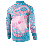 Koala Mum Australia Mother's Day Personalised Button Sweatshirt Pink and Blue Aboriginal Art