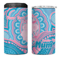 Koala Mum Australia Mother's Day Personalised 4 in 1 Can Cooler Tumbler Pink and Blue Aboriginal Art