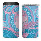 Koala Mum Australia Mother's Day Personalised 4 in 1 Can Cooler Tumbler Pink and Blue Aboriginal Art