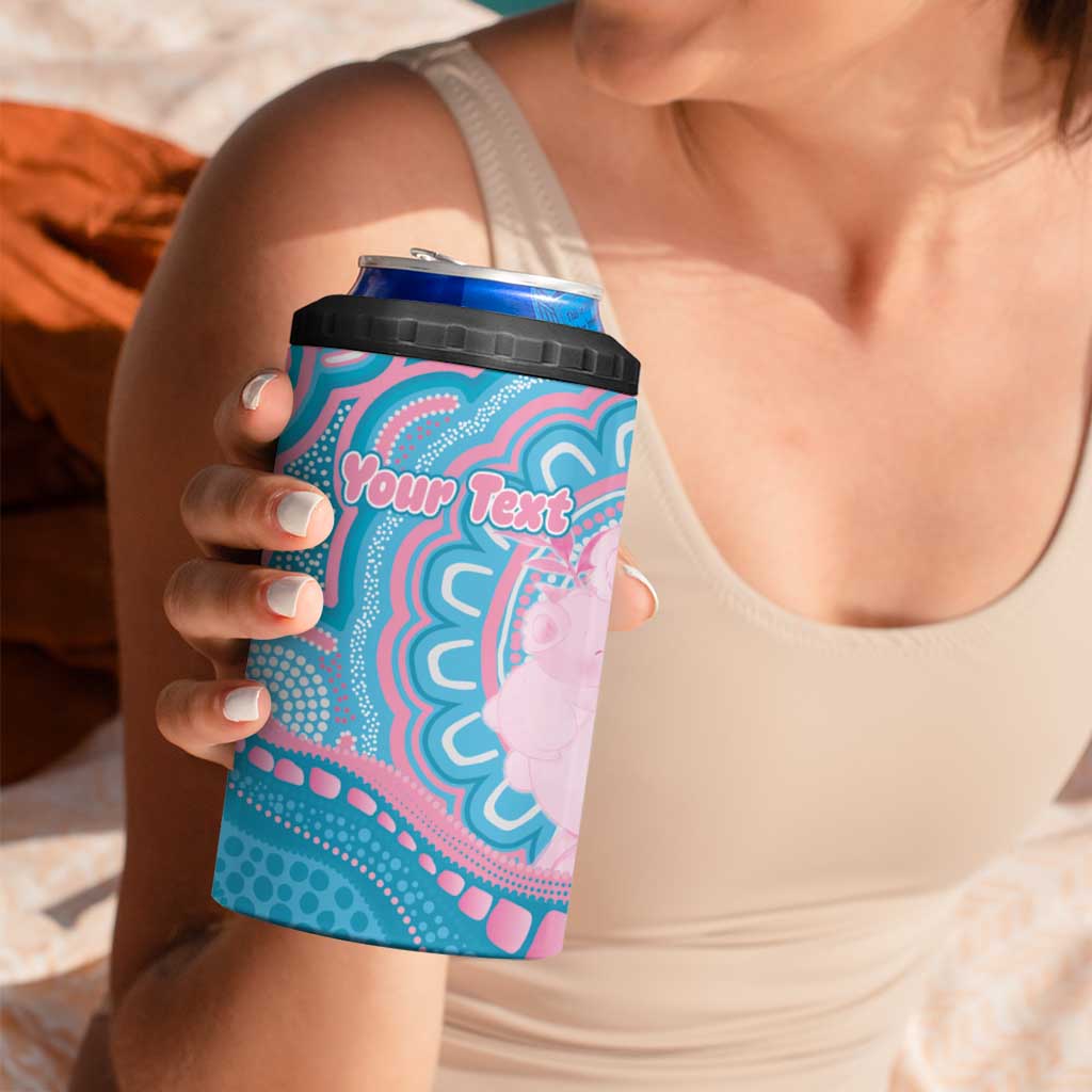Koala Mum Australia Mother's Day Personalised 4 in 1 Can Cooler Tumbler Pink and Blue Aboriginal Art