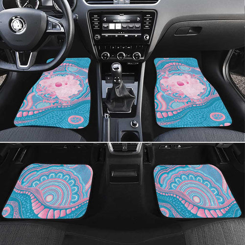 Koala Mum Australia Mother's Day Personalised Car Mats Pink and Blue Aboriginal Art