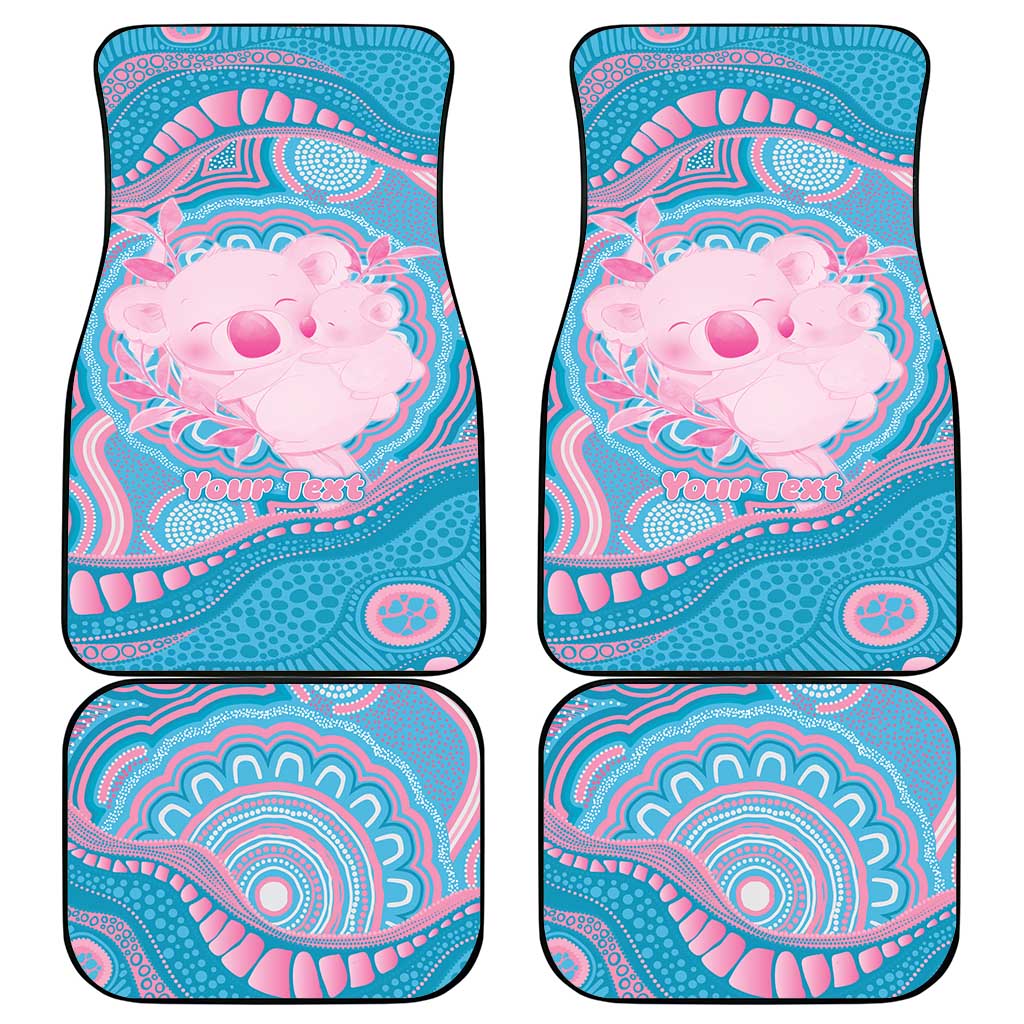 Koala Mum Australia Mother's Day Personalised Car Mats Pink and Blue Aboriginal Art