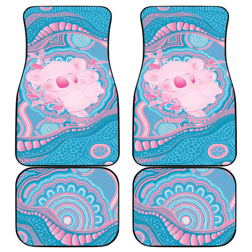 Koala Mum Australia Mother's Day Personalised Car Mats Pink and Blue Aboriginal Art