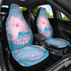 Koala Mum Australia Mother's Day Personalised Car Seat Cover Pink and Blue Aboriginal Art